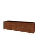 Cortenstaal plantenbak XXL - Rechthoek - 200 x 50 x 50 cm - Met bodemplaat
