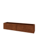 Cortenstaal plantenbak XXL - Rechthoek - 200 x 40 x 40 cm - Met bodemplaat