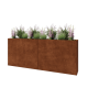 Cortenstaal plantenbak XXL - Rechthoek - 200 x 30 x 80 cm - Met bodemplaat
