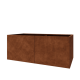 Cortenstaal plantenbak XXL - Rechthoek - 200 x 100 x 80 cm - Met bodemplaat