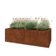 Cortenstaal plantenbak XXL - Rechthoek - 200 x 100 x 60 cm - Met bodemplaat