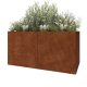 Cortenstaal plantenbak XXL - Rechthoek - 200 x 100 x 100 cm - Met bodemplaat