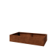 Cortenstaal plantenbak XXL - Rechthoek - 160 x 80 x 30 cm - Met bodemplaat