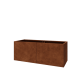 Cortenstaal plantenbak XXL - Rechthoek - 160 x 60 x 60 cm - Met bodemplaat