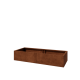 Cortenstaal plantenbak XXL - Rechthoek - 160 x 60 x 30 cm - Met bodemplaat
