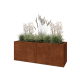 Cortenstaal plantenbak XXL - Rechthoek - 160 x 50 x 60 cm - Met bodemplaat