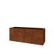 Cortenstaal plantenbak XXL - Rechthoek - 160 x 50 x 60 cm - Met bodemplaat