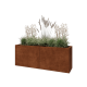 Cortenstaal plantenbak XXL - Rechthoek - 160 x 40 x 60 cm - Met bodemplaat