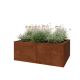 Cortenstaal plantenbak XXL - Rechthoek - 160 x 120 x 60 cm - Met bodemplaat