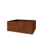 Cortenstaal plantenbak XXL - Rechthoek - 160 x 120 x 60 cm - Met bodemplaat