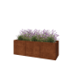 Cortenstaal plantenbak XXL - Rechthoek - 150 x 50 x 50 cm - Met bodemplaat