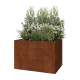 Cortenstaal plantenbak - Rechthoek - 120 x 80 x 80 cm - Met bodemplaat