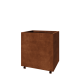 Cortenstaal plantenbak - Rechthoek - 80 x 60 x 80 cm - Met bodemplaat - Met wielen
