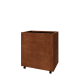 Cortenstaal plantenbak - Rechthoek - 80 x 50 x 80 cm - Met bodemplaat - Met wielen