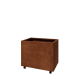 Cortenstaal plantenbak - Rechthoek - 80 x 50 x 60 cm - Met bodemplaat - Met wielen