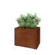 Cortenstaal plantenbak - Rechthoek - 80 x 50 x 60 cm - Met bodemplaat - Met poten