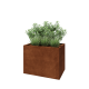 Cortenstaal plantenbak - Rechthoek - 80 x 50 x 60 cm - Met bodemplaat
