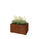 Cortenstaal plantenbak - Rechthoek - 80 x 50 x 40 cm - Met bodemplaat - Met poten