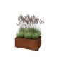 Cortenstaal plantenbak - Rechthoek - 80 x 50 x 30 cm - Met bodemplaat - Met poten
