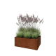 Cortenstaal plantenbak - Rechthoek - 80 x 50 x 30 cm - Met bodemplaat