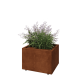 Cortenstaal plantenbak - Rechthoek - 60 x 50 x 40 cm - Met bodemplaat - Met poten