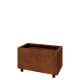 Cortenstaal plantenbak - Rechthoek - 80 x 40 x 40 cm - Met bodemplaat - Met wielen