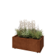 Cortenstaal plantenbak - Rechthoek - 80 x 40 x 30 cm - Met bodemplaat - Met poten