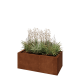 Cortenstaal plantenbak - Rechthoek - 80 x 40 x 30 cm - Met bodemplaat