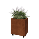 Cortenstaal plantenbak - Rechthoek - 60 x 40 x 60 cm - Met bodemplaat - Met wielen