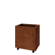 Cortenstaal plantenbak - Rechthoek - 60 x 40 x 60 cm - Met bodemplaat - Met wielen