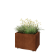 Cortenstaal plantenbak - Rechthoek - 60 x 40 x 40 cm - Met bodemplaat - Met poten