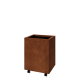 Cortenstaal plantenbak - Rechthoek - 50 x 40 x 60 cm - Met bodemplaat - Met wielen