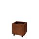 Cortenstaal plantenbak - Rechthoek - 50 x 40 x 40 cm - Met bodemplaat - Met wielen