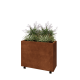 Cortenstaal plantenbak - Rechthoek - 80 x 30 x 60 cm - Met bodemplaat - Met wielen