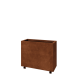Cortenstaal plantenbak - Rechthoek - 80 x 30 x 60 cm - Met bodemplaat - Met wielen