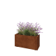 Cortenstaal plantenbak - Rechthoek - 80 x 30 x 40 cm - Met bodemplaat - Met poten
