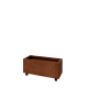 Cortenstaal plantenbak - Rechthoek - 80 x 30 x 30 cm - Met bodemplaat - Met wielen