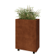 Cortenstaal plantenbak - Rechthoek - 60 x 30 x 80 cm - Met bodemplaat - Met wielen