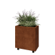 Cortenstaal plantenbak - Rechthoek - 60 x 30 x 60 cm - Met bodemplaat - Met wielen