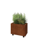 Cortenstaal plantenbak - Rechthoek - 60 x 30 x 40 cm - Met bodemplaat - Met wielen