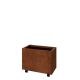 Cortenstaal plantenbak - Rechthoek - 60 x 30 x 40 cm - Met bodemplaat - Met wielen