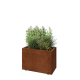 Cortenstaal plantenbak - Rechthoek - 60 x 30 x 40 cm - Met bodemplaat - Met poten