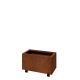 Cortenstaal plantenbak - Rechthoek - 60 x 30 x 30 cm - Met bodemplaat - Met wielen