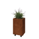 Cortenstaal plantenbak - Rechthoek - 40 x 30 x 60 cm - Met bodemplaat - Met wielen