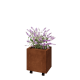 Cortenstaal plantenbak - Rechthoek - 40 x 30 x 40 cm - Met bodemplaat - Met wielen
