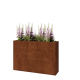 Cortenstaal plantenbak - Rechthoek - 120 x 30 x 80 cm - Met bodemplaat