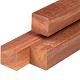 Angelim vermelho hardhouten paal 8,5 x 8,5 x 400 cm, geschaafd, 4 ronde hoeken, ongepunt