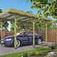 Carport Enkel/Aanbouw met PVC dakplaten vuren groen geïmpregneerd L500 x B300 cm