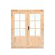 Dubbele deur + kozijn enkel glas D3 Red Class Wood geïmpregneerd 159 x 190 cm binnenwerk