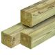 Grenen paal 8,8 x 8,8 x 400 cm, vers, groen geïmpregneerd, geschaafd, 4 ronde hoeken, PEFC